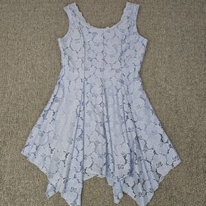 Altar'd State Fairy Blue Lace Dress Handkerchief Hem Romantic Cottagecore Size M